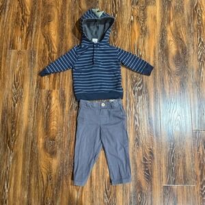 Tommy Bahama Navy and Gray Kids Pants and hoodie Boys Size 18M dinosaur set.